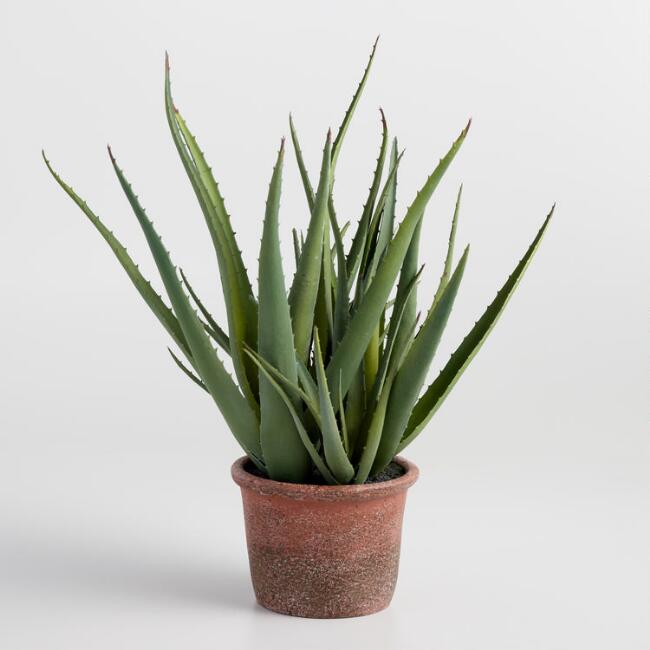 Faux Aloe In Terracotta Pot